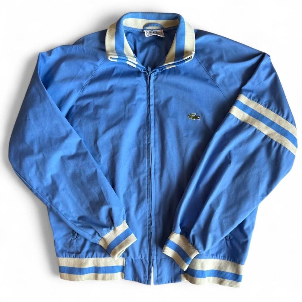 Izod Lacoste Blue Track Jacket Vintage 1980s